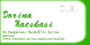 dorina macskasi business card